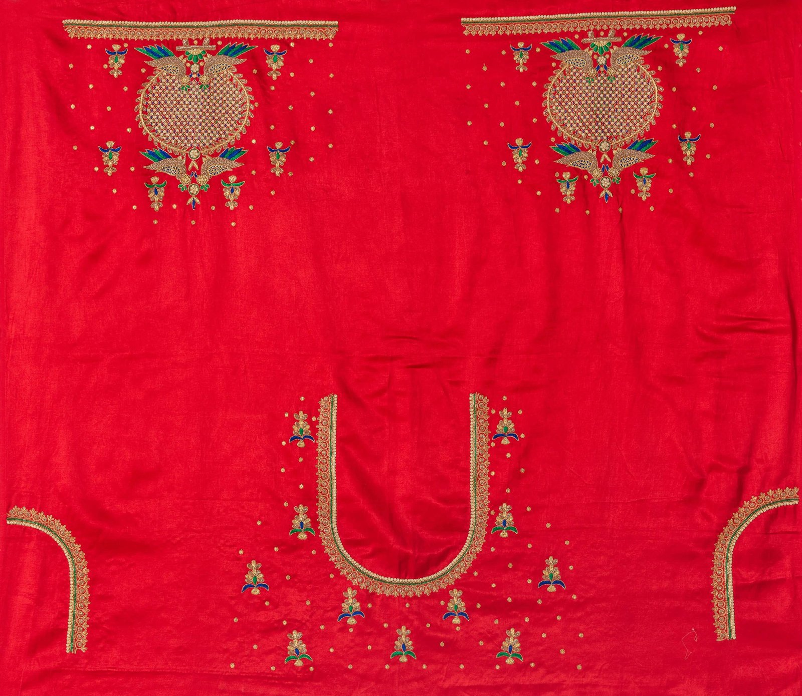 Cute Parrot Mandala Zardozi Work Blouse Pis