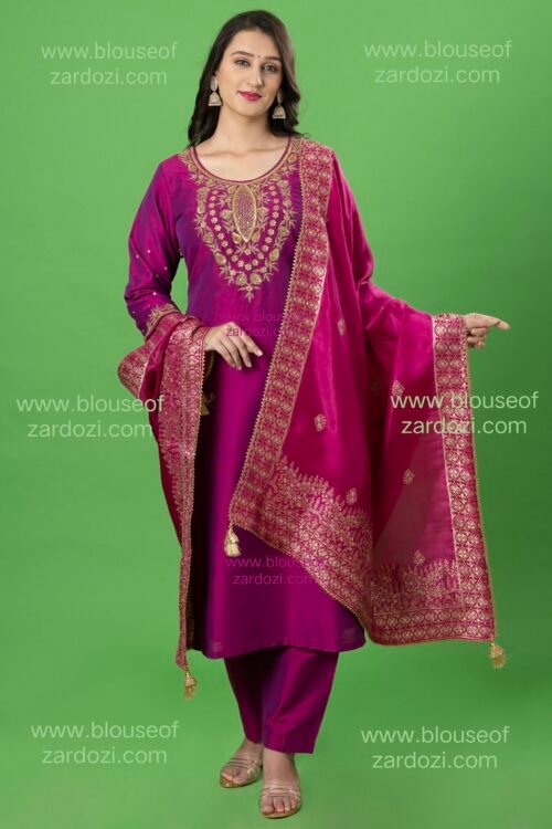 Meganta Hand Work Designer Readymade Salwar Suit