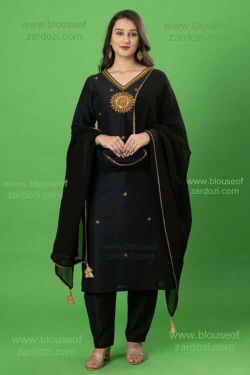 Black Mandala Marodi Zardozi Work Designer Readymade Salwar Suit